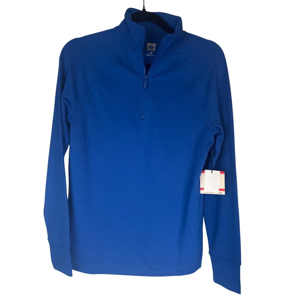 NWT Anne Klein XS Blue Pullover Half-Zip Top